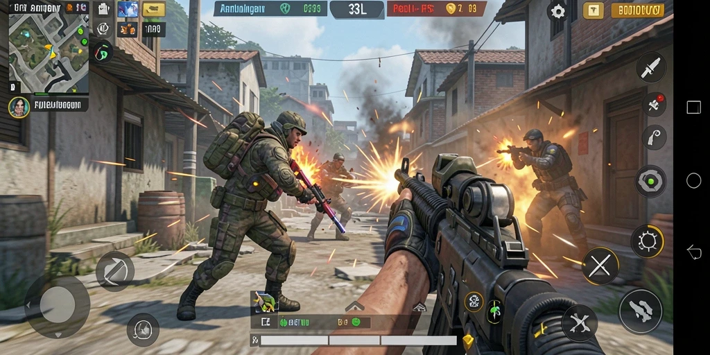 Tampilan gameplay menegangkan dalam 33L yang penuh aksi FPS.