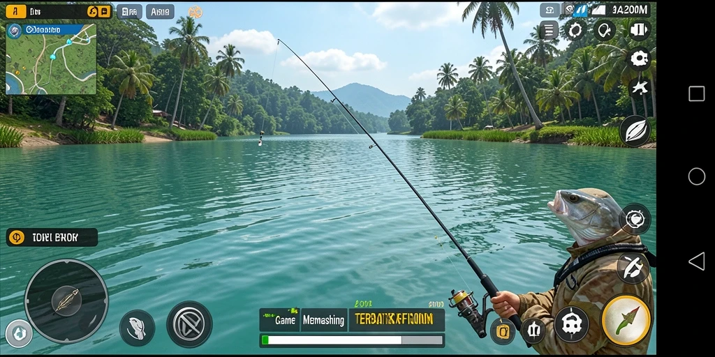 Gameplay menarik di A200M dengan berbagai lokasi memancing.
