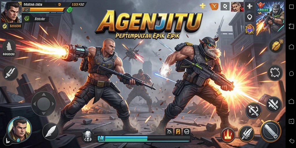 Tampilan gameplay AGENJITU yang menegangkan dan penuh aksi.