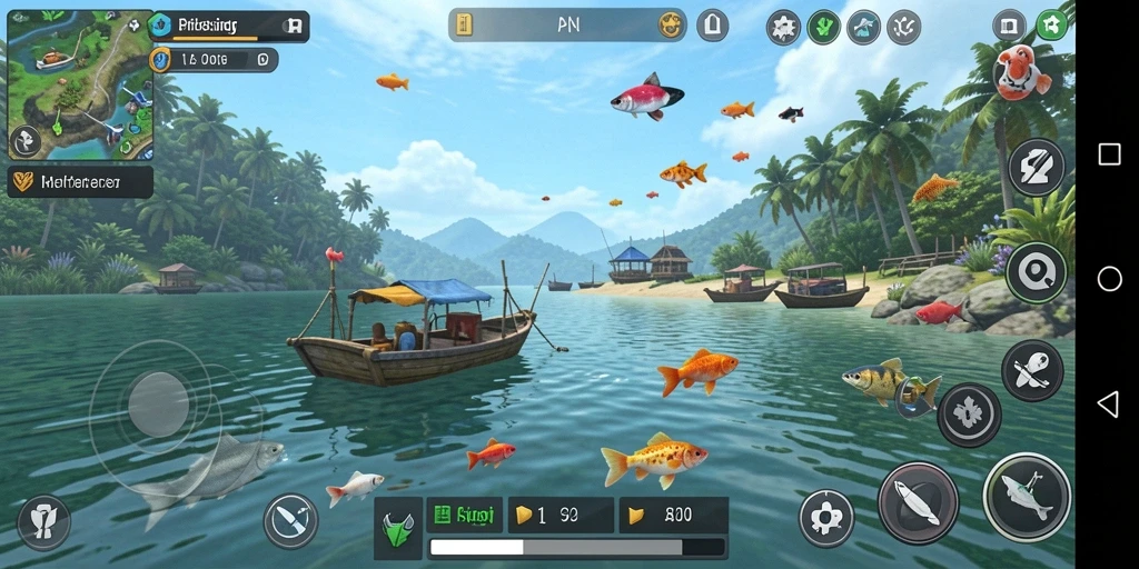 Tampilan gameplay API66 yang menampilkan keseruan memancing.