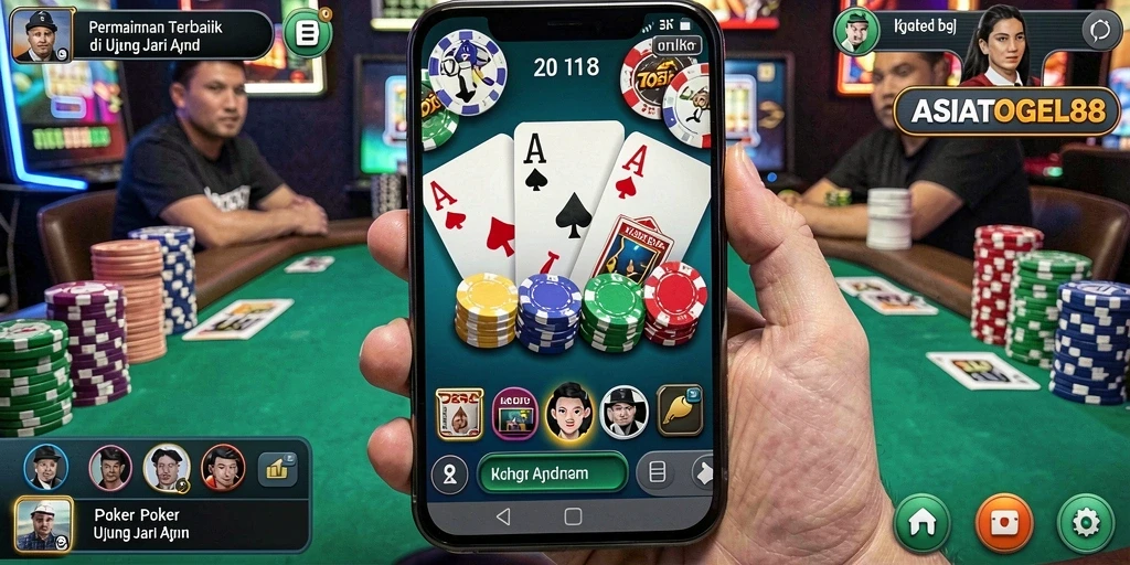 Tampilan gameplay ASIATOGEL88 yang menarik di dalam permainan Poker.