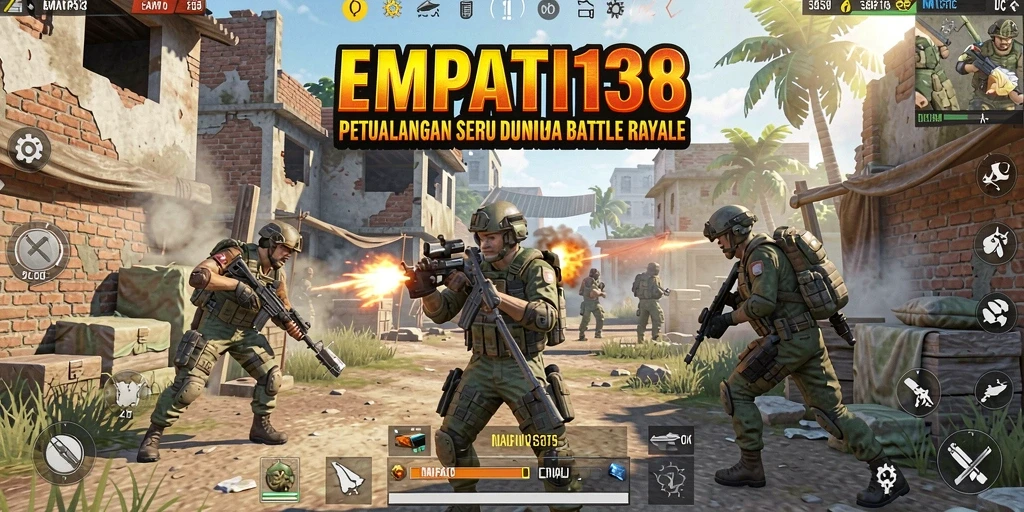 Tampilan aksi seru dalam gameplay Battle Royale EMPATI138.