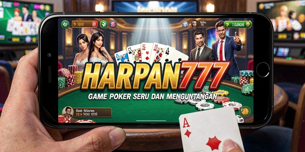 Tampilan gameplay seru di HARAPAN777 dengan suasana poker yang mendebarkan.