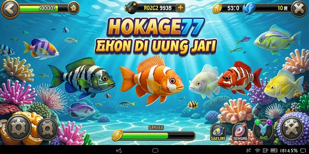 Tampilan gameplay HOKAGE77 dengan aksi menembak ikan yang seru.