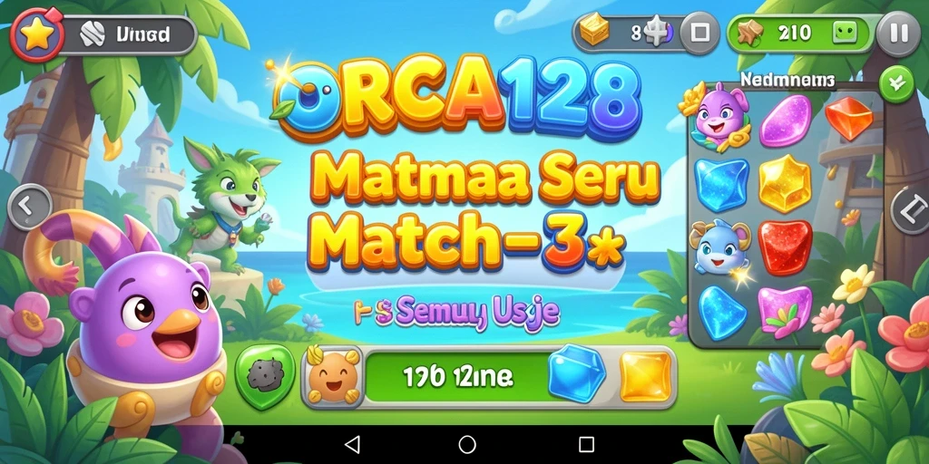 Tangkapan layar ORCA128 menampilkan gameplay seru Match-3 yang mengasyikkan.