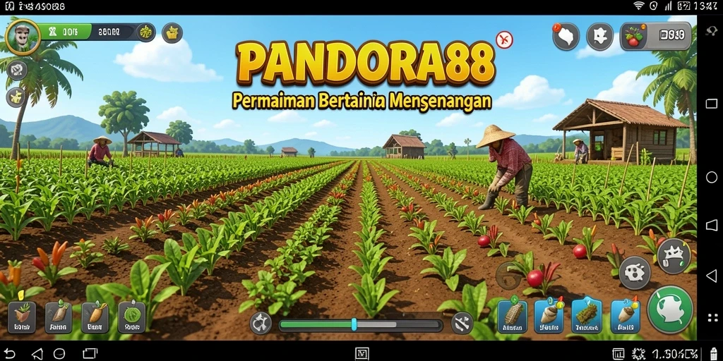 Screenshot gameplay menampilkan aktivitas bertani yang menyenangkan di PANDORA88.