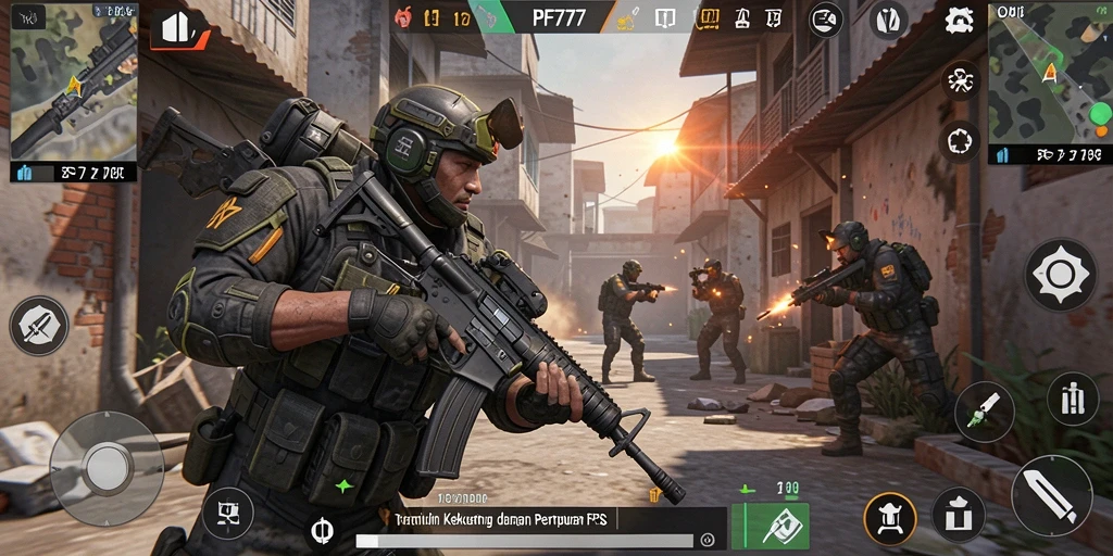 Gameplay mendebarkan dalam pertempuran FPS di PF777.