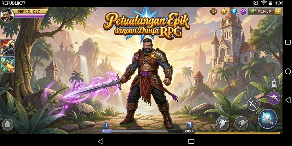 Tampilan seru dari gameplay RPG di REPUBLIK77.